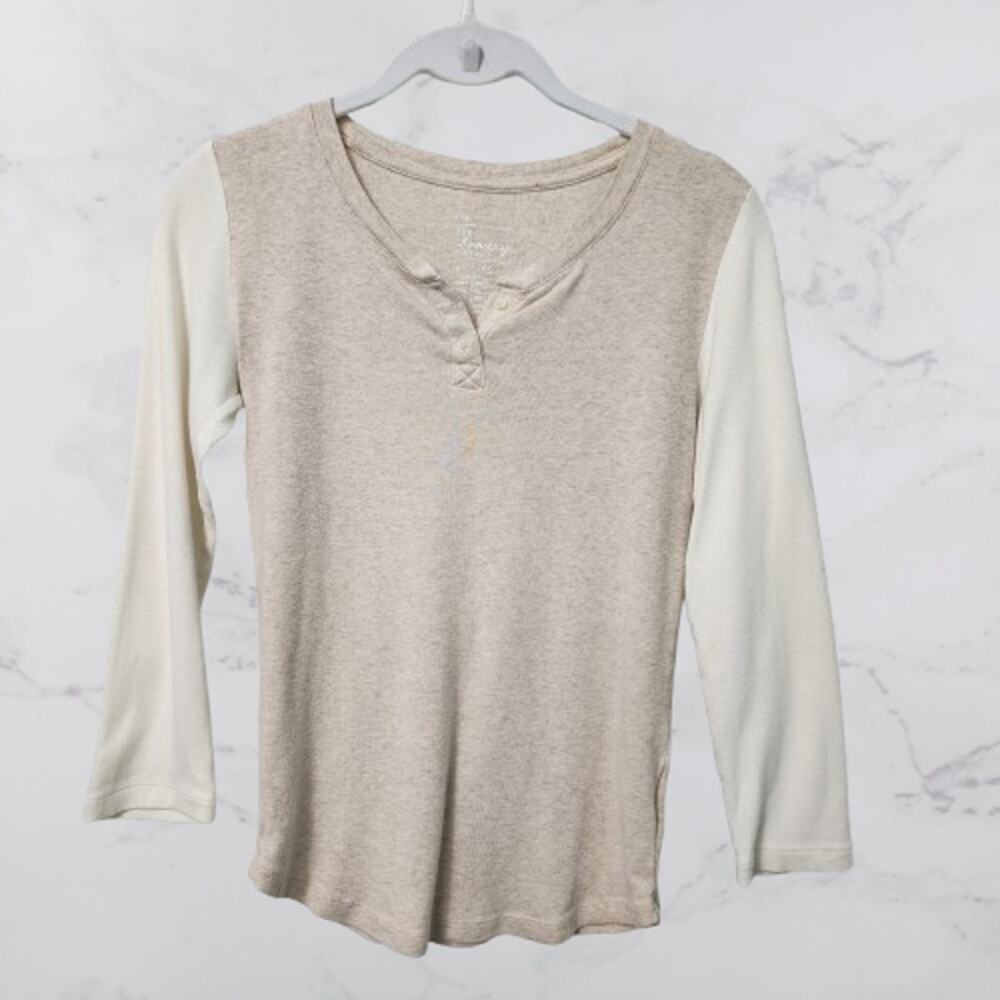 Gap The Bowery Super Soft XS Beige Henley